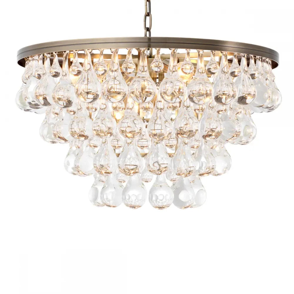 Candelabru din Metal Alama si Sticla Transparent H41xD61cm Bolzano  Eichholtz