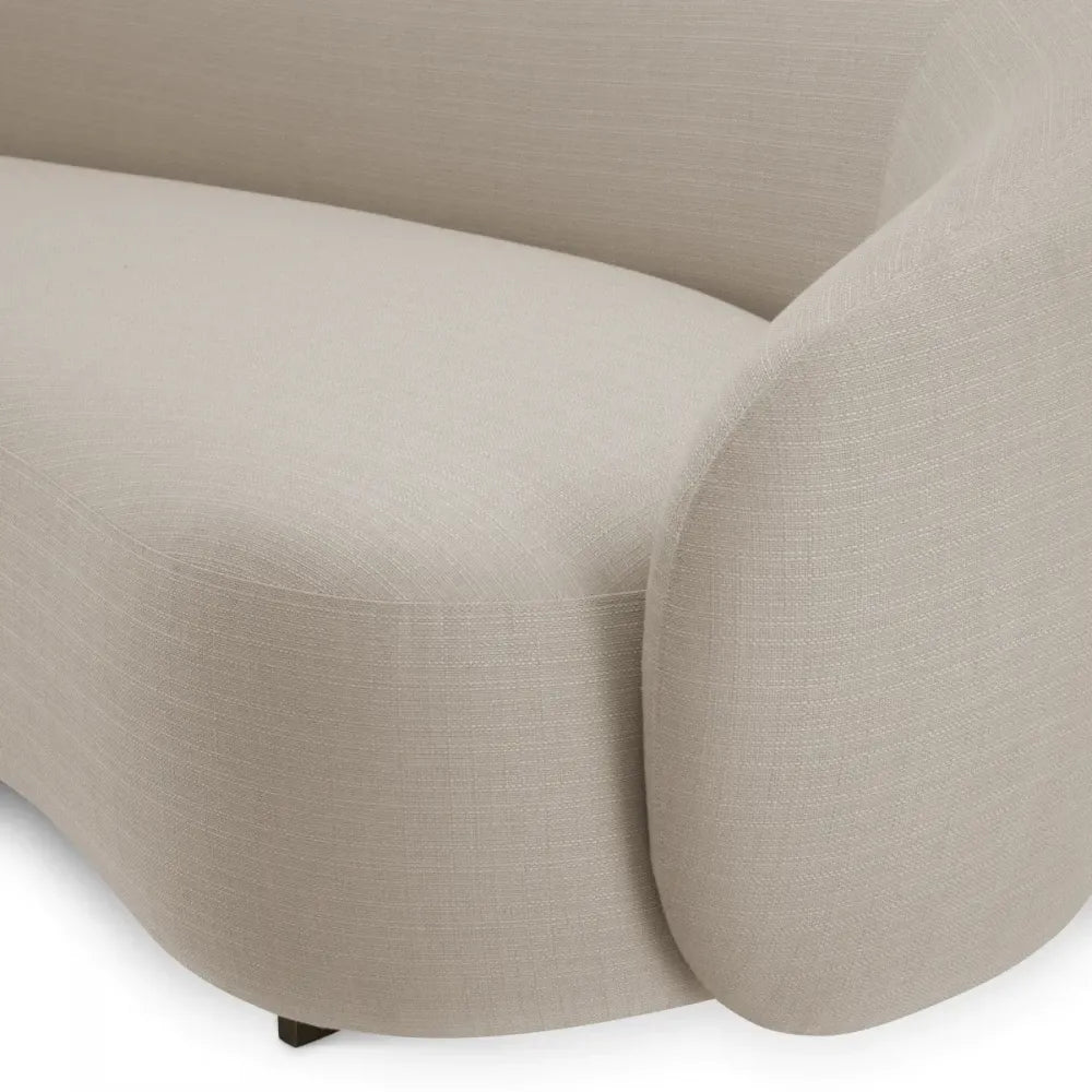 Canapea de exterior din Metal Negru si Stofa Bej H73xL229cm Amore Eichholtz