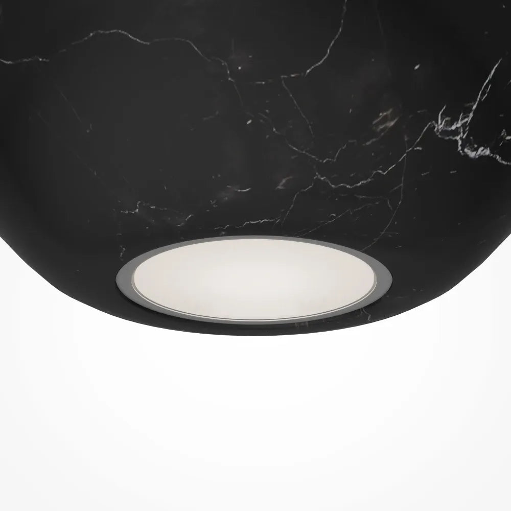 Pendul din Metal Negru si Marmura Negru H313.6xD12cm Basic Texture