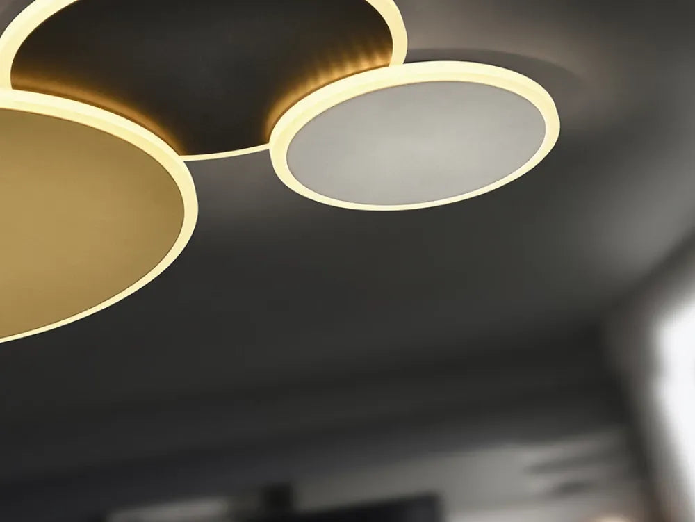 Plafoniera din Metal Alb/Negru/Auriu L63xH6cm Umbra