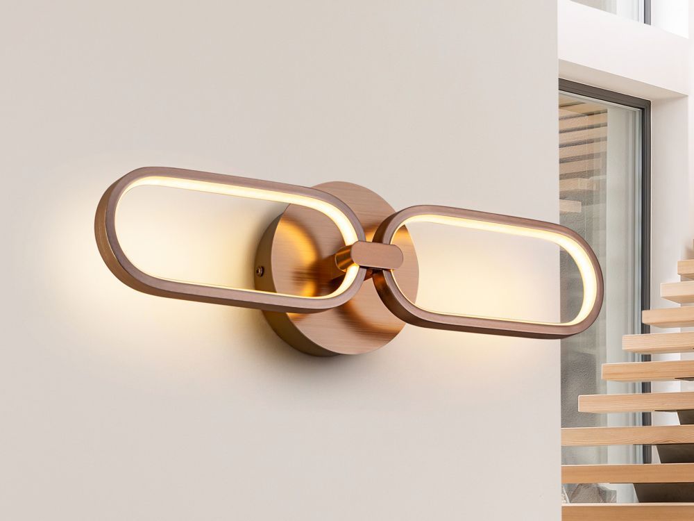 Aplica de perete reglabila din Metal Rose gold cu LED L50x8xH13cm Colette