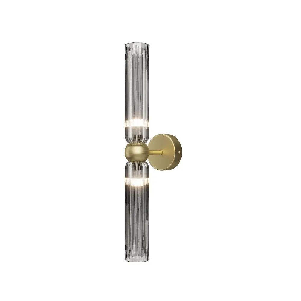 Aplica de perete din Metal Auriu si Sticla Gri H43.5xL12.5cm Antic