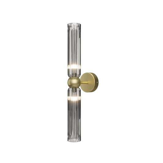 Aplica de perete din Metal Auriu si Sticla Gri H43.5xL12.5cm Antic