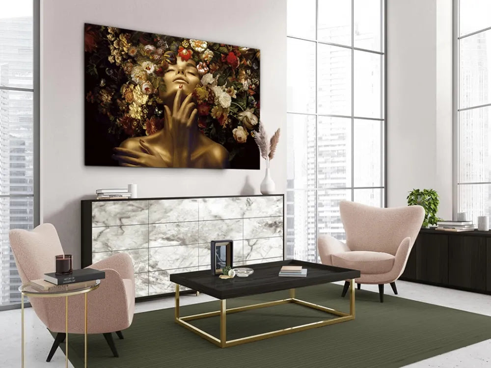 Tablou Portret pe Sticla securizata Multicolor L180xH120cm Fiorella