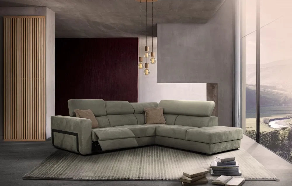 Coltar customizabil cu recliner in forma de L 291cm Rezzo