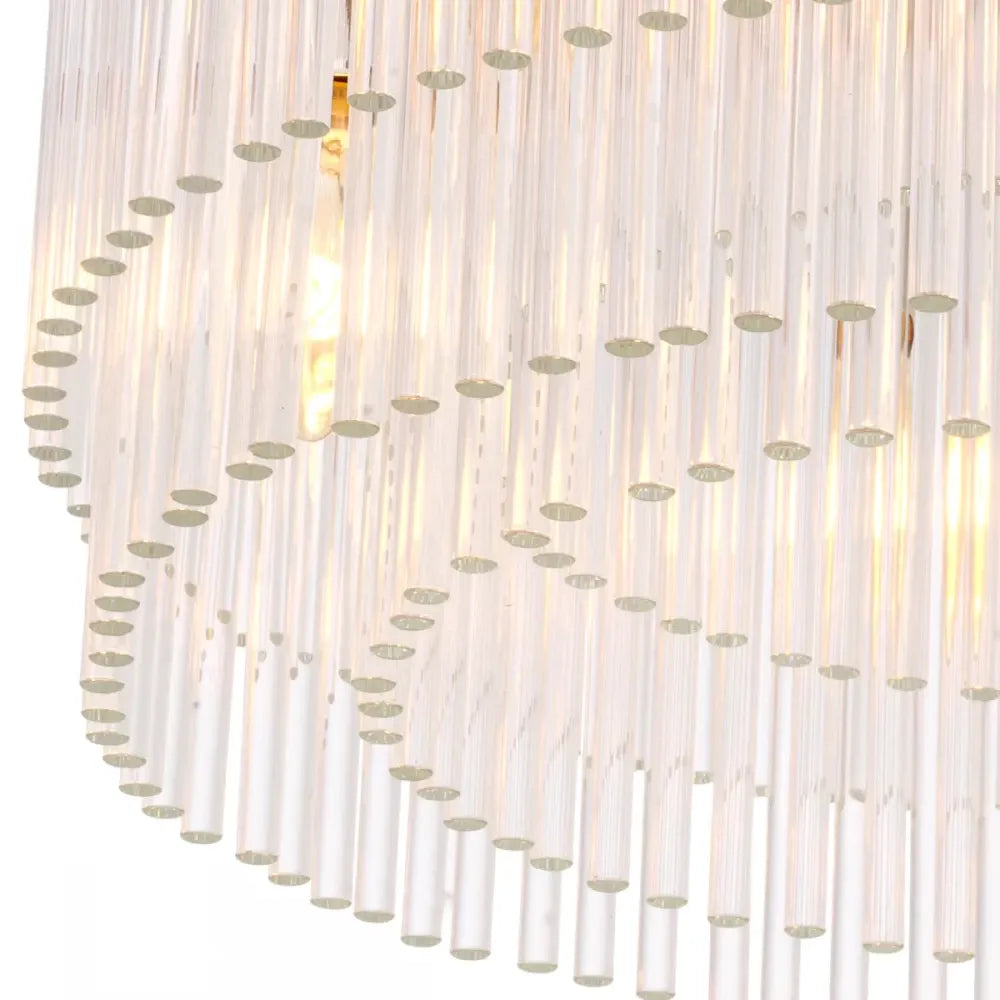 Plafoniera din Metal Argintiu si Sticla Transparent H25xD45cm Hector Eichholtz
