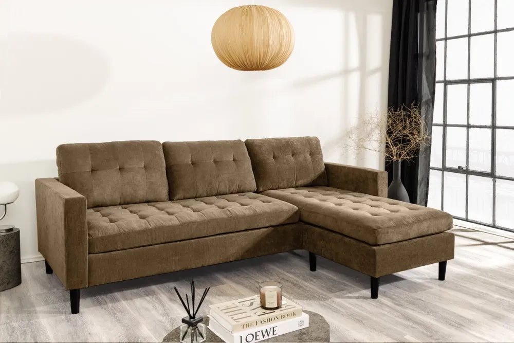 Coltar 3 locuri reversibil tapitat cu Catifea raiata Maro L220cm Stockholm