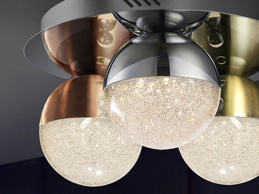 Plafoniera din Metal Crom si Policarbonat Multicolor 14.4W D30xH15cm Sphere