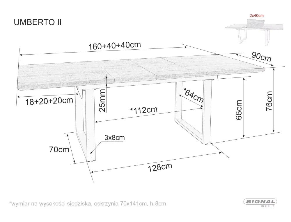 Masa extensibila din MDF+Furnir de stejar Maro si Metal Negru L160-240xH76cm Umberto II