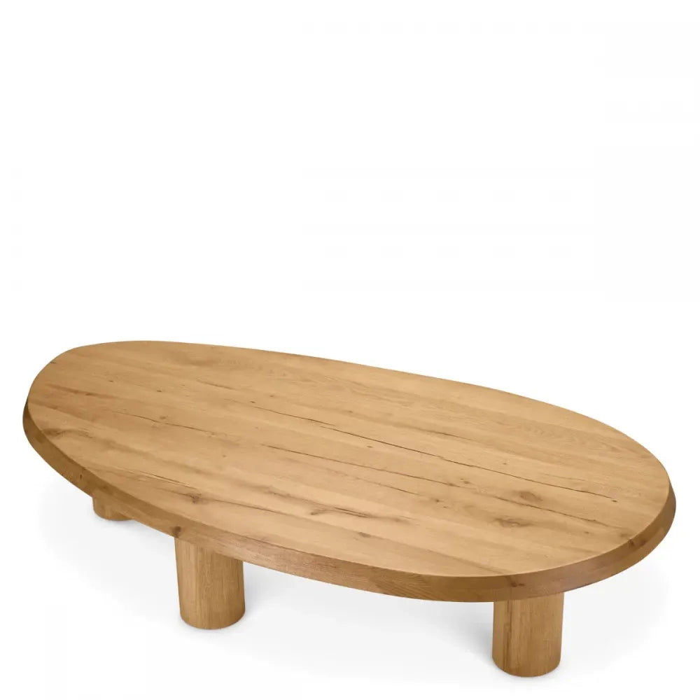 Masuta de cafea Asimetrica din Lemn de stejar Maro L150xl80cm Prelude Eichholtz