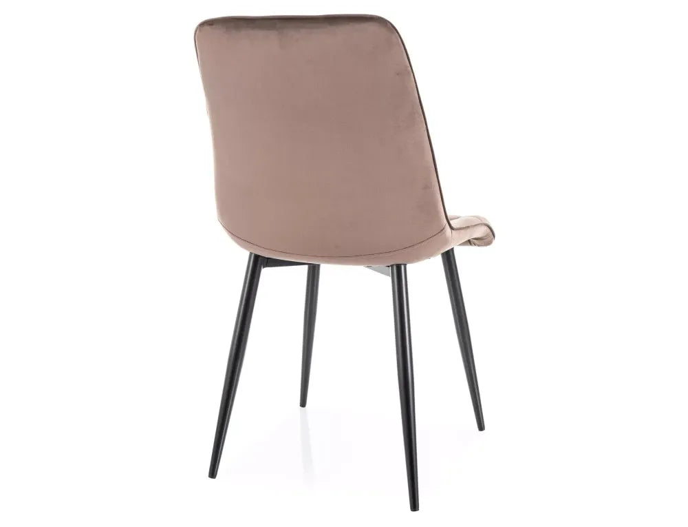 Set 2 scaune din Catifea Maro cappuccino si Metal Negru Hx88Lx50xA58cm Chic