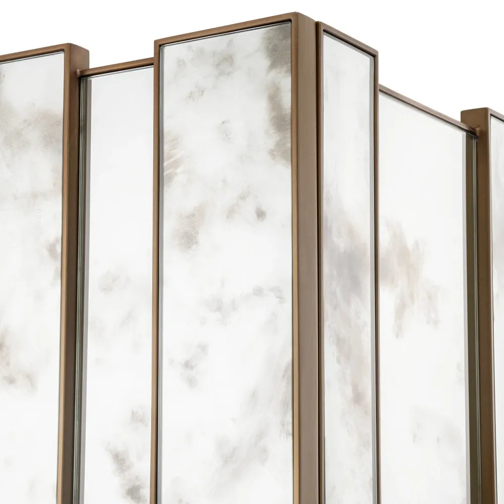 Dulap bar din Oglinda antichizata/MDF/Funir de stejar L110xH150cm Nottingham Eichholtz