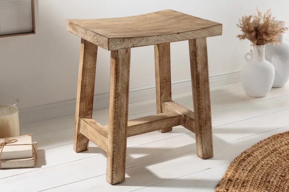 Taburet din Lemn de mango Maro H45xL40cm Finca
