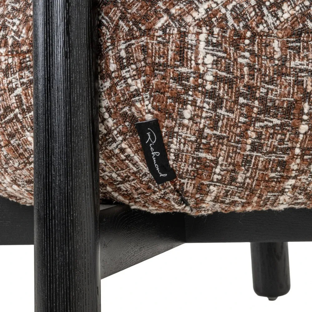 Fotoliu din Stofa Maro si Lemn Negru L74xH86cm Ornella Richmond interiors