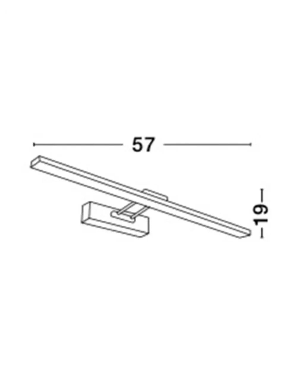Aplica de perete structura din Aluminiu Argintiu si abajur din Acrilic Alb H19xL57cm IP44 18W 530lm 4000k ROSA