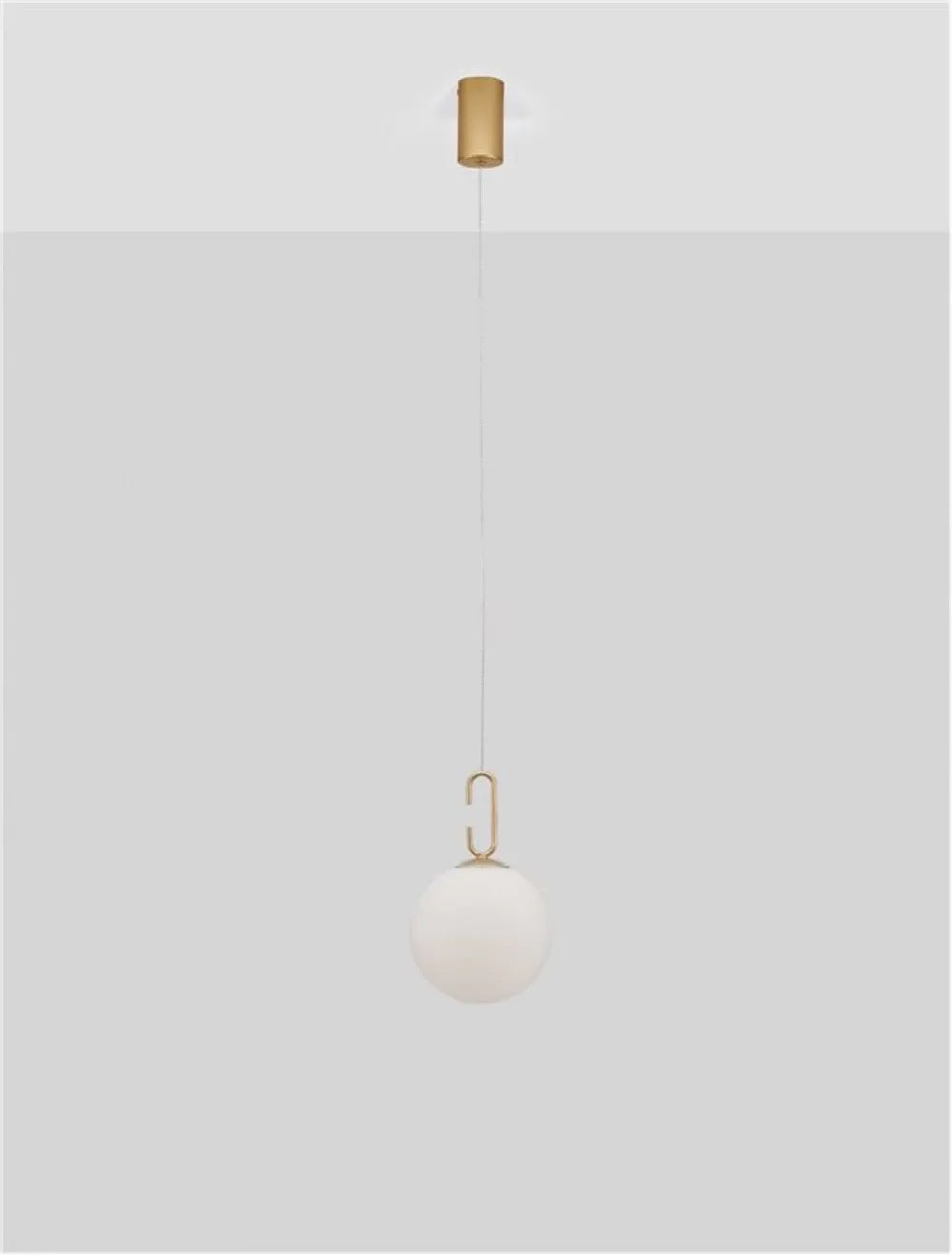 Pendul structura din Metal Auriu si abajur din Sticla Alb H120xL18cm IP20 10W 1061lm 3000k HOOK