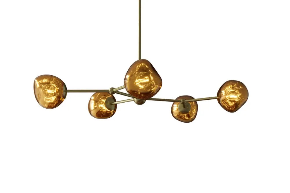 Lustra din Metal Auriu si Sticla Auriu L91xH49cm LIQUID DIAMOND