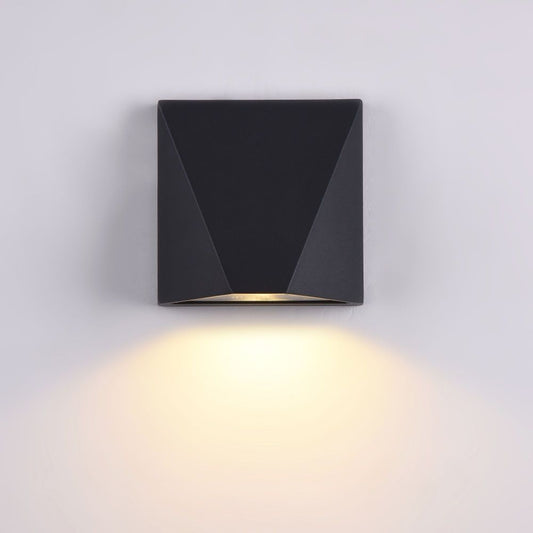 Aplica de perete pentru exterior din Metal Negru cu LED L12x12xH7cm Beekman