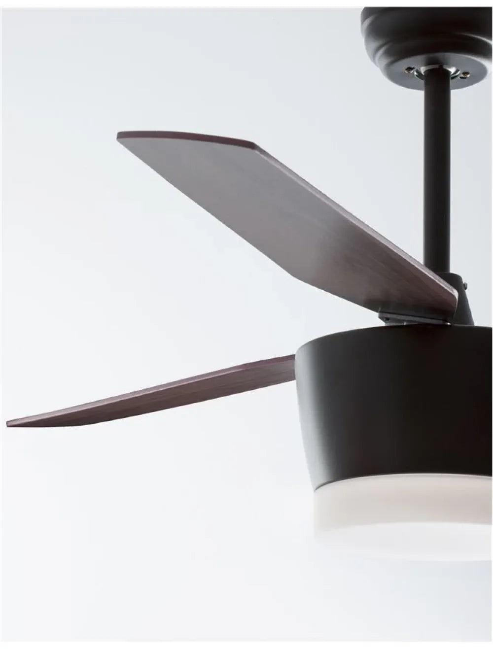 Ventilator structura din Metal Negru si abajur din Sticla Alb H38-51xL132cm IP20 18W 650lm 3000k MONSOON