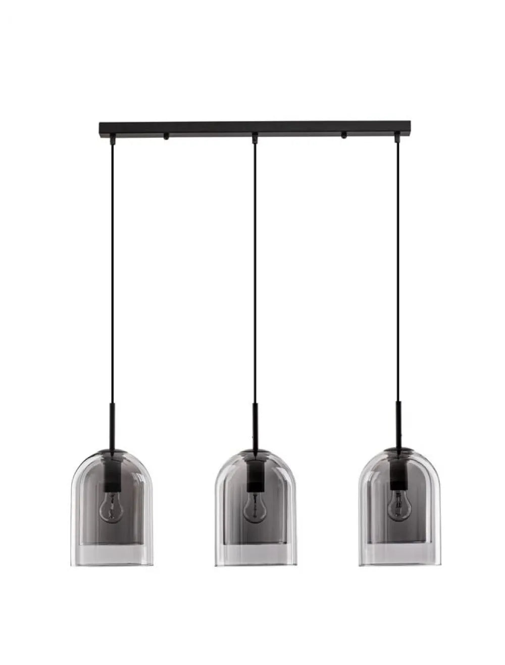 Lustra structura din Metal Negru si abajur din Sticla Fumuriu H158xL70cm IP20 VELOR