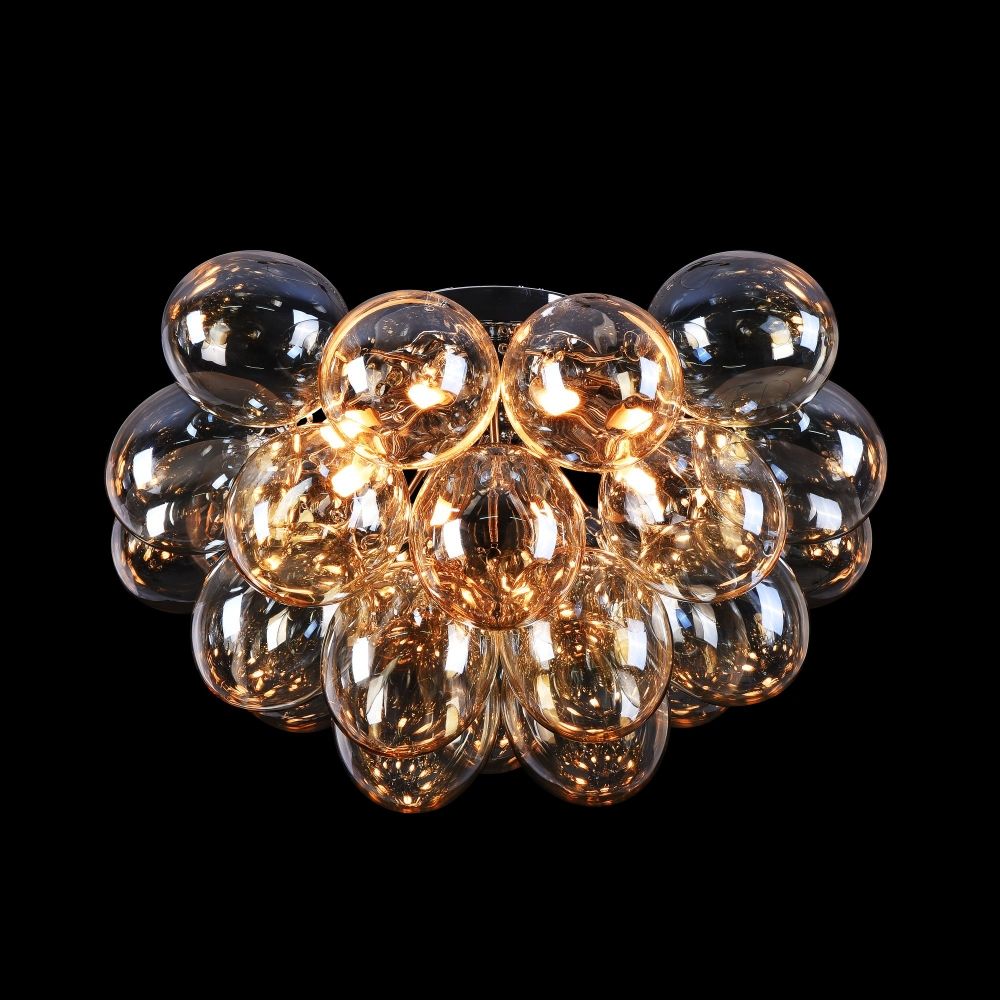 Candelabru Rotund din Metal si Sticla Argintiu/Auriu Balbo D50xH32cm