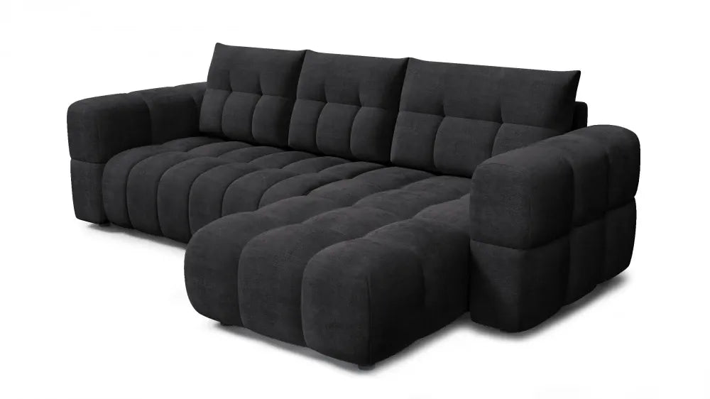 Coltar in forma de L tapitat cu material pet friendly Alias negru L264 x 160cm