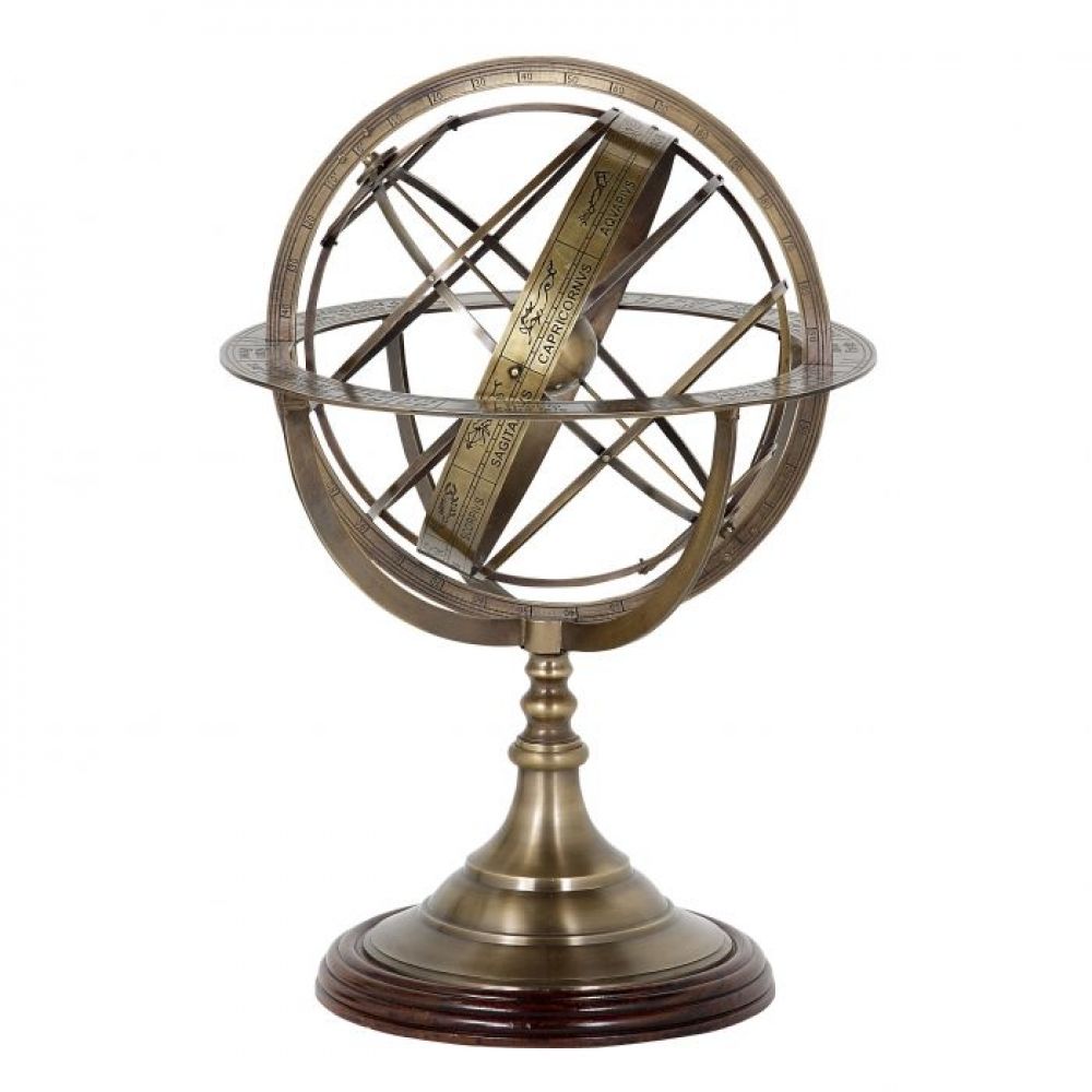 Obiect decorativ  din Metal Auriu D32xH52cm Globe