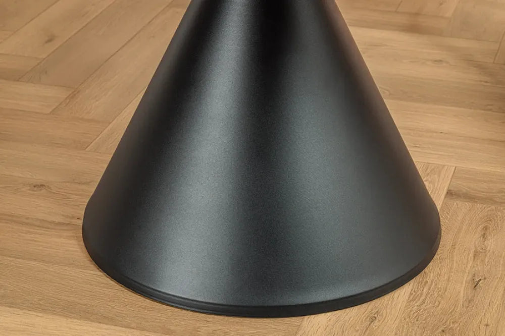 Masa din Ceramica Alb si Metal Negru D135xH76cm SIGNATURE