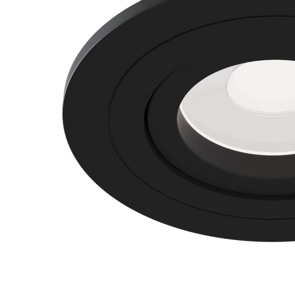 Spot incastra din Aluminiu Negru D10xH6cm Atom
