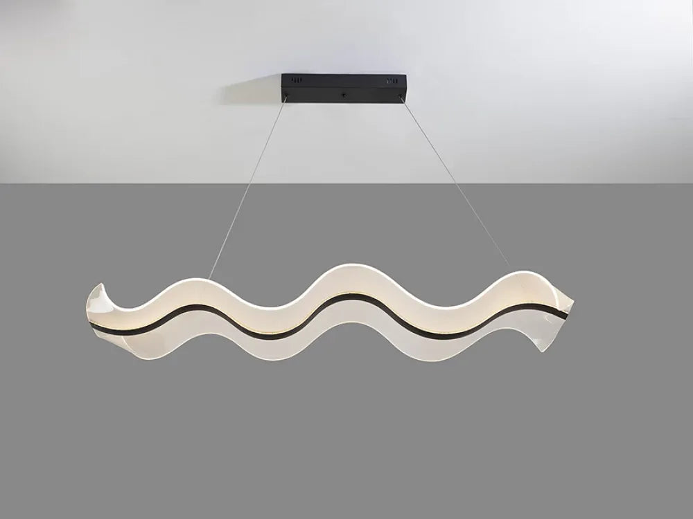 Lustra din Metal Negru si Metacrilat Transparent H120xL122cm Olas