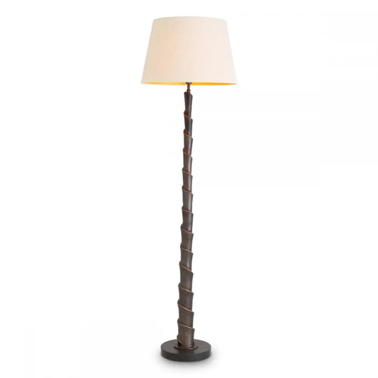 Lampa de podea din Metal Bronz si Textil Bej H169xD50cm Riverbank Eichholtz