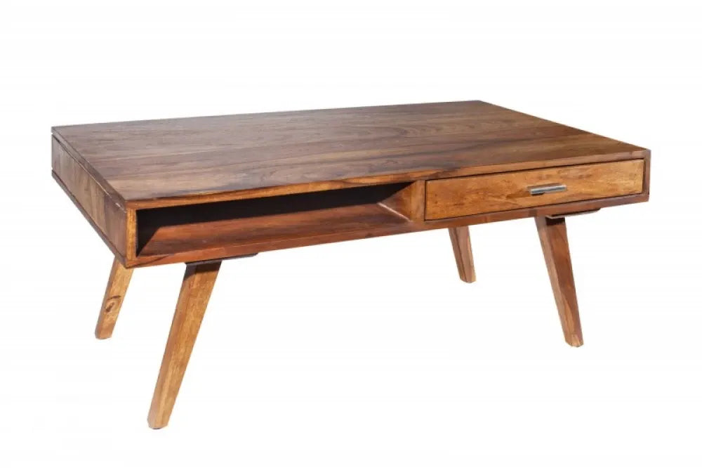 Masuta de cafea Dreptunghiulara din Lemn masiv de sheesham Maro L100xH40cm Retro