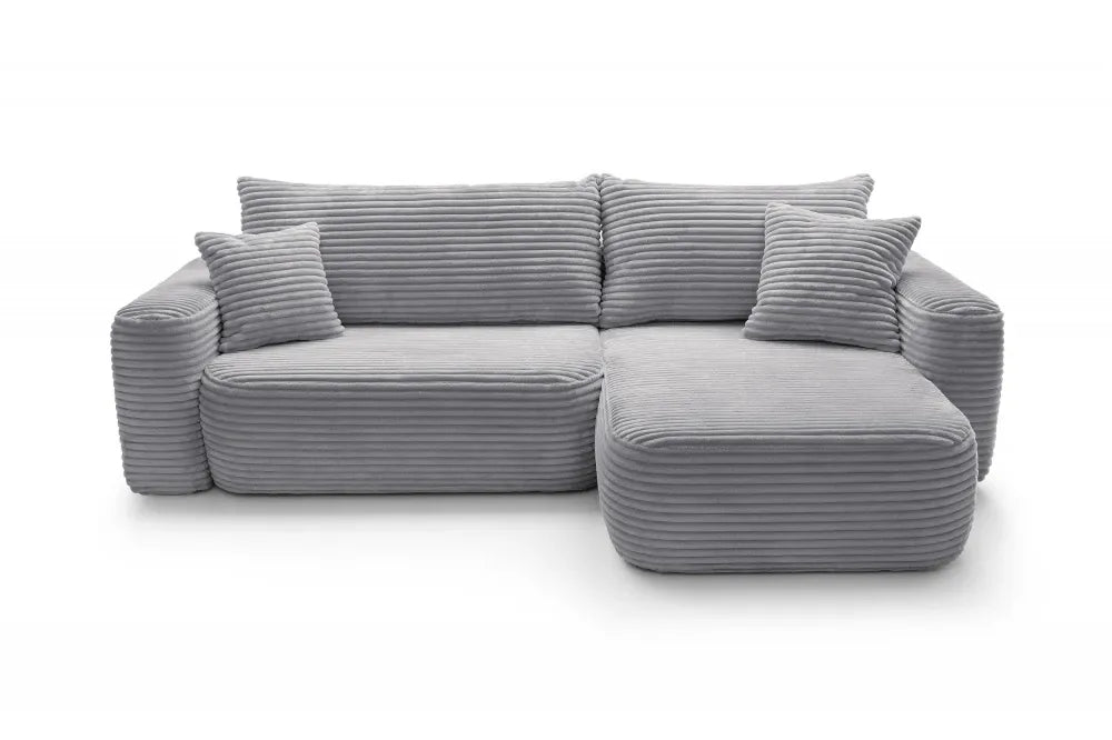 Coltar extensibil tapitat cu Corduroy Negru cu lada depozitare Billy