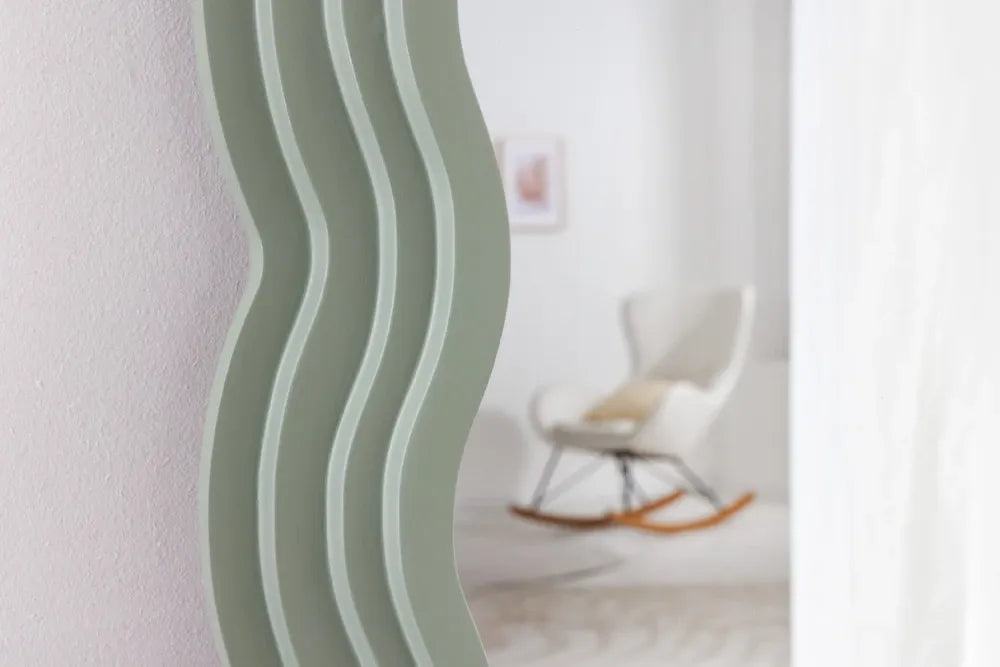 Oglinda cu rama din Poliuretan/MDF Verde H160xL80cm Wave