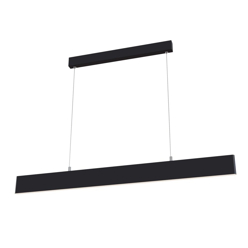 Lustra dreptunghiulara cu inaltime reglabila din Metal Negru cu LED L119x4xH130cm Step