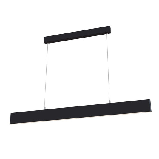 Lustra dreptunghiulara cu inaltime reglabila din Metal Negru cu LED L119x4xH130cm Step