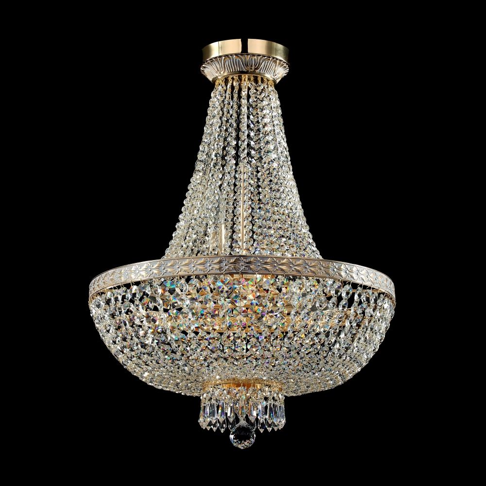 Candelabru din Metal Auriu cu 8 becuri E14 60W D50xH174cm Bella
