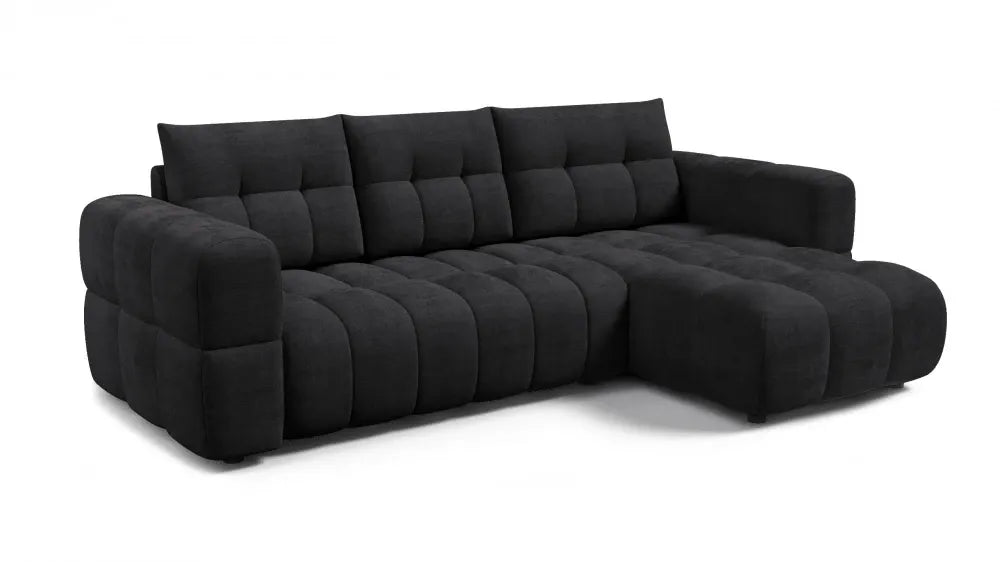 Coltar in forma de L tapitat cu material pet friendly Alias negru L264 x 160cm