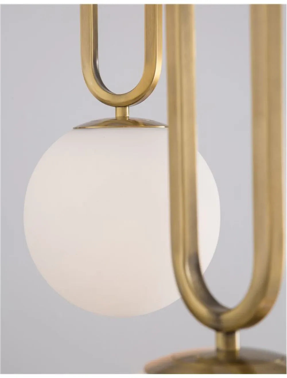 Pendul structura din Metal Alama si abajur din Sticla Alb H120xL20cm IP20 GRUS