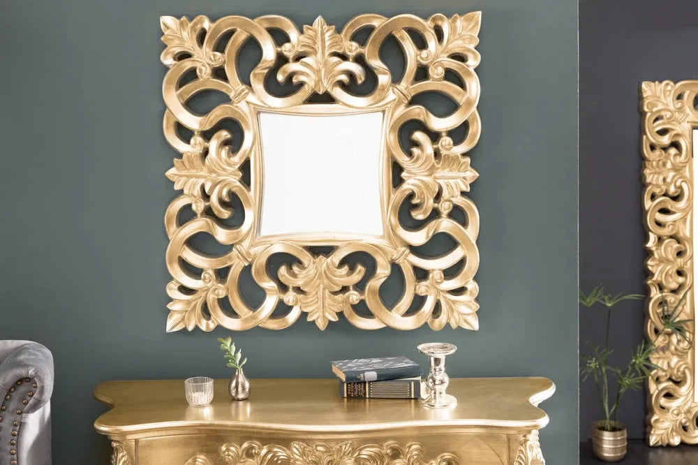 Oglinda cu rama din Polirasina Auriu H75xL75cm Venice Barock