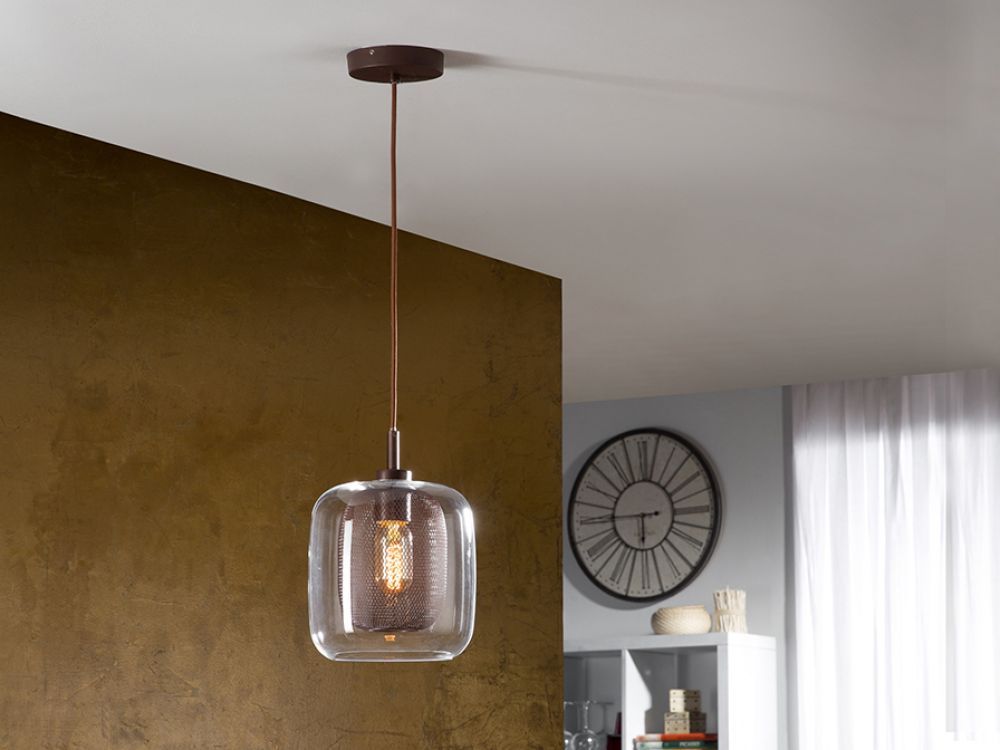 Pendul cu inaltime reglabila din Sticla Negru D20xH120cm Fox
