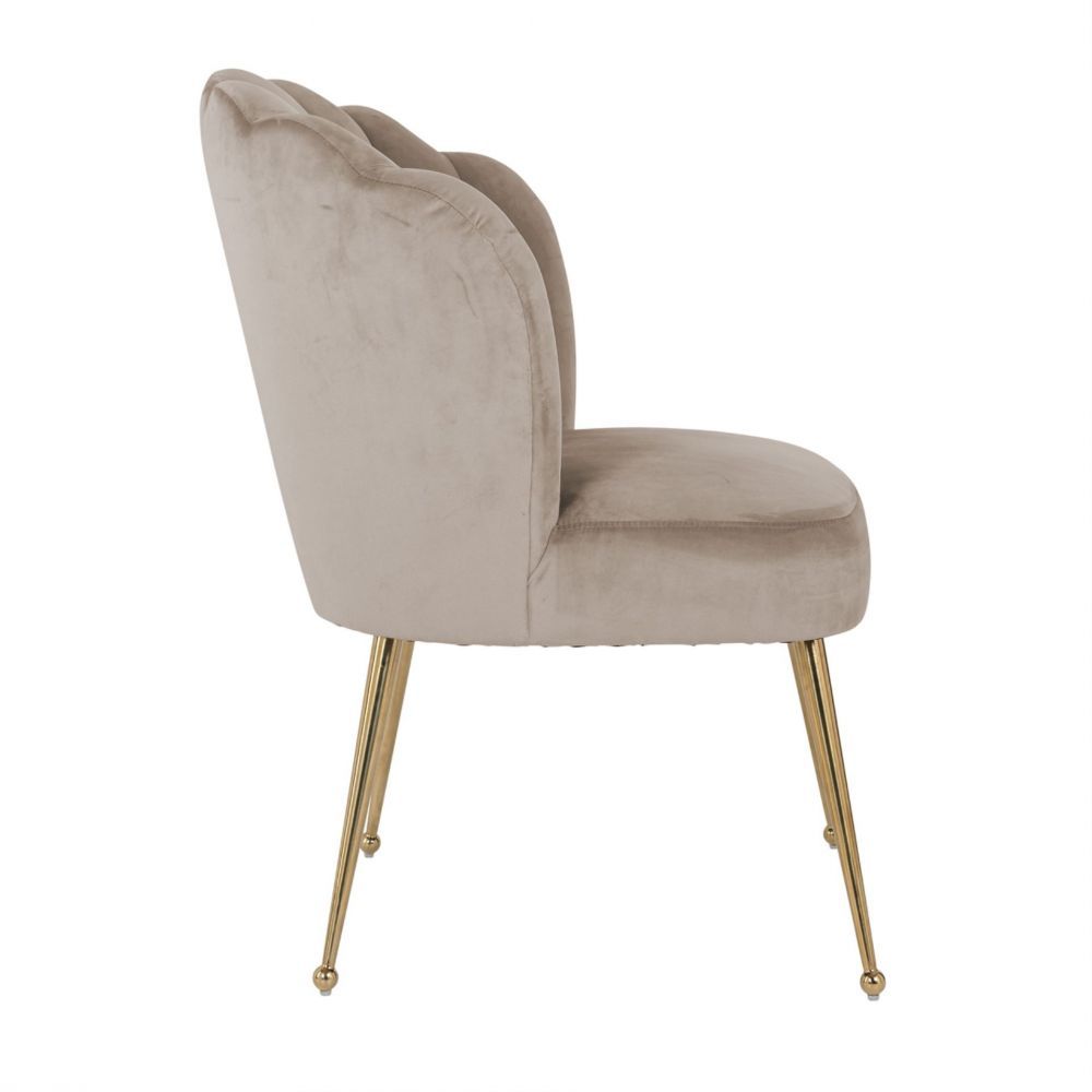 Scaun din Catifea si Metal Bej/Auriu H86xL66xA64cm Richmond Interiors Pippa Richmond Interiors