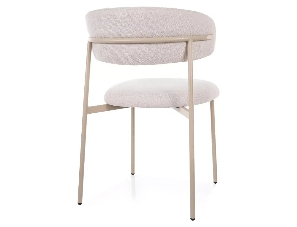 Set 2 scaune din Stofa Bej deschis si Metal Bej Hx80Lx56xA58cm Elton