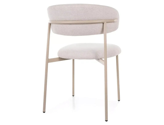 Set 2 scaune din Stofa Bej deschis si Metal Bej Hx80Lx56xA58cm Elton