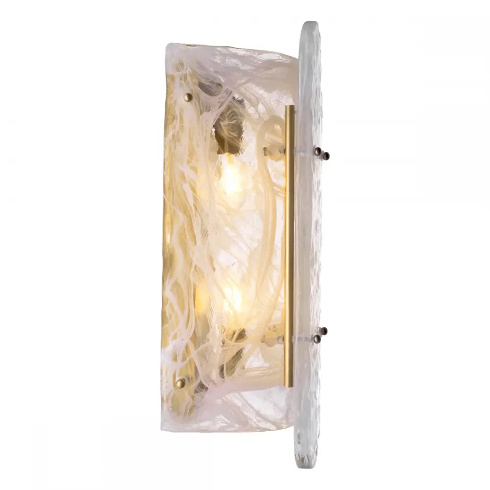 Aplica de perete din Otel inoxdabil Alama si Sticla Transparent H40.5xL18cm Ginnis Eichholtz