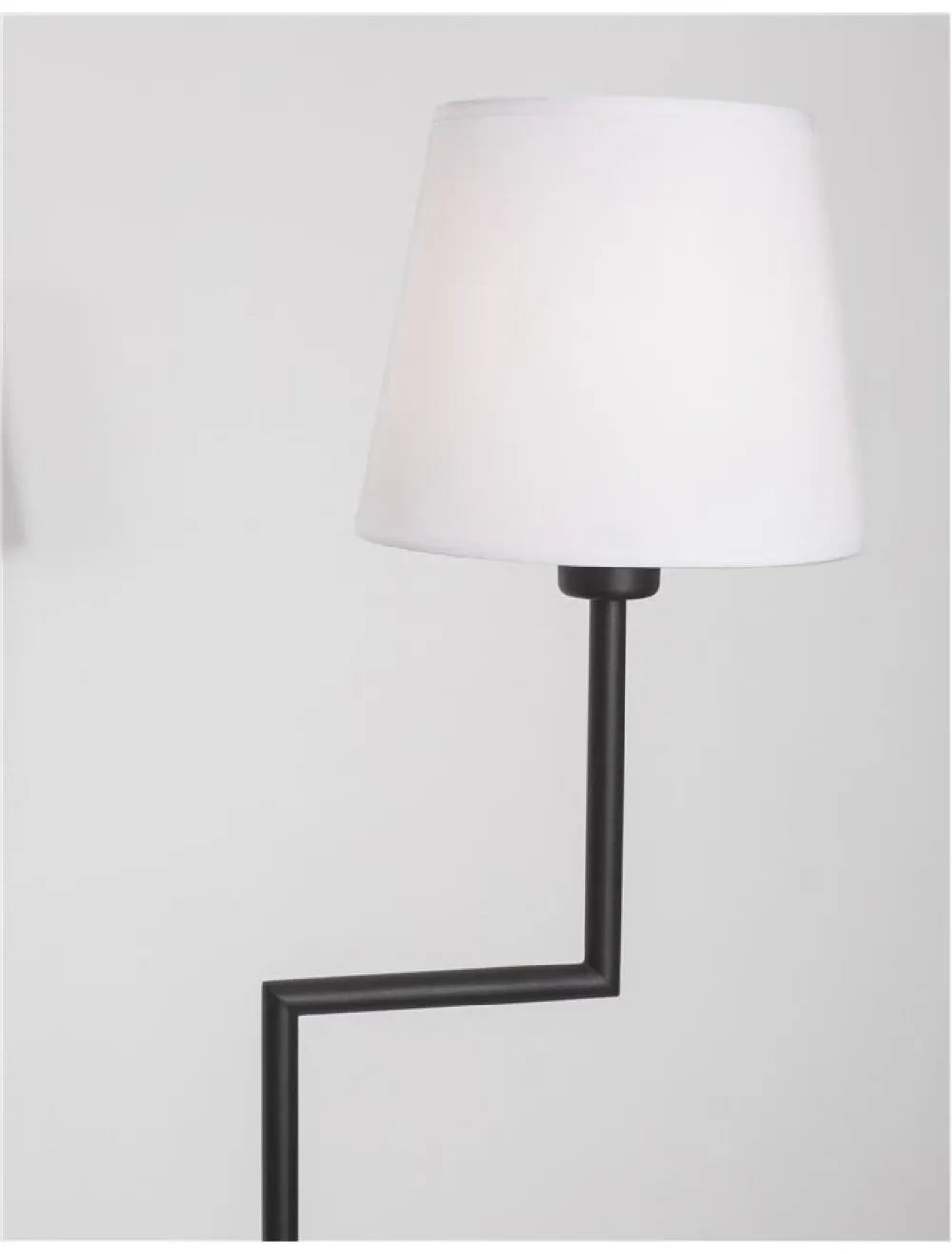Lampa de podea structura din Aluminiu Negru si abajur din Textil Alb H150xL35cm IP20 SAVONA