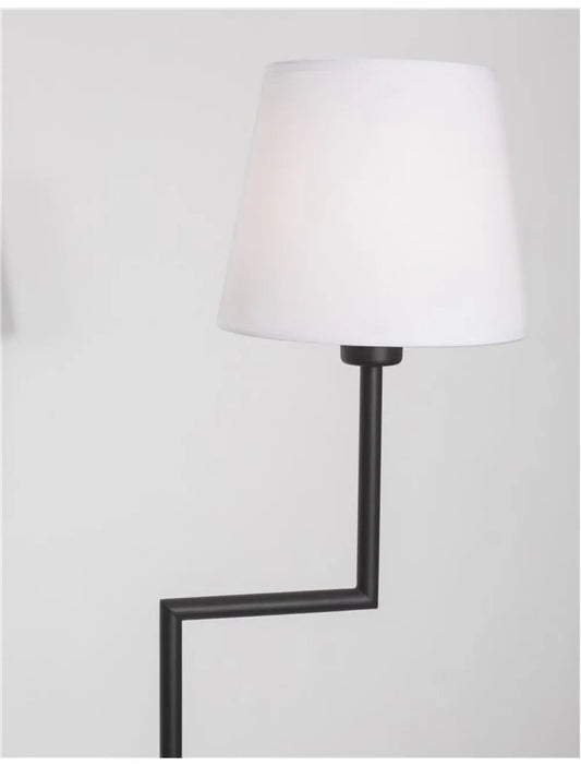 Lampa de podea structura din Aluminiu Negru si abajur din Textil Alb H150xL35cm IP20 SAVONA