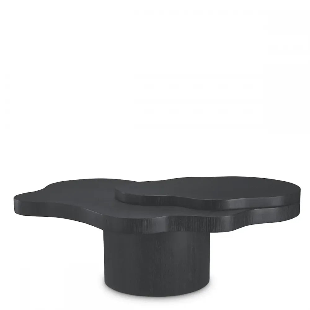 Masuta de cafea Asimetrica din Furnir de stejar Gri carbune L117xl70cm Cesareo Eichholtz