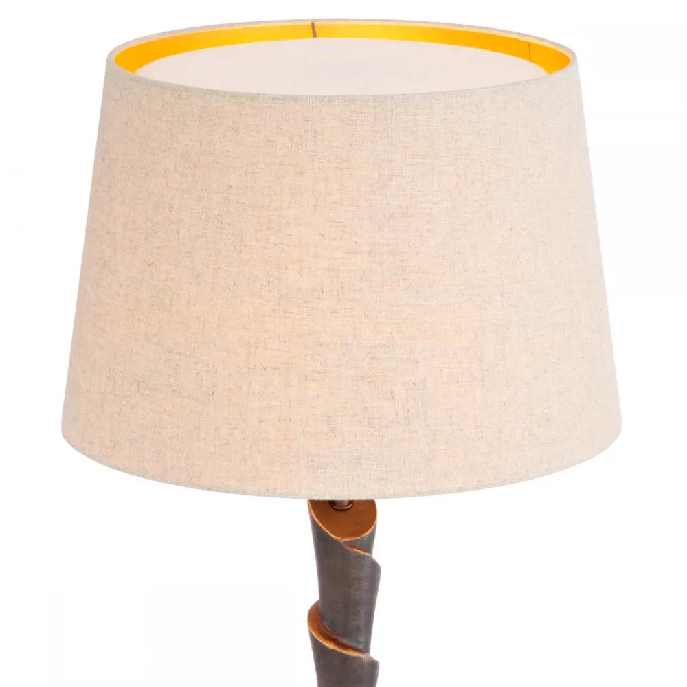 Lampa de podea din Metal Bronz si Textil Bej H169xD50cm Riverbank Eichholtz
