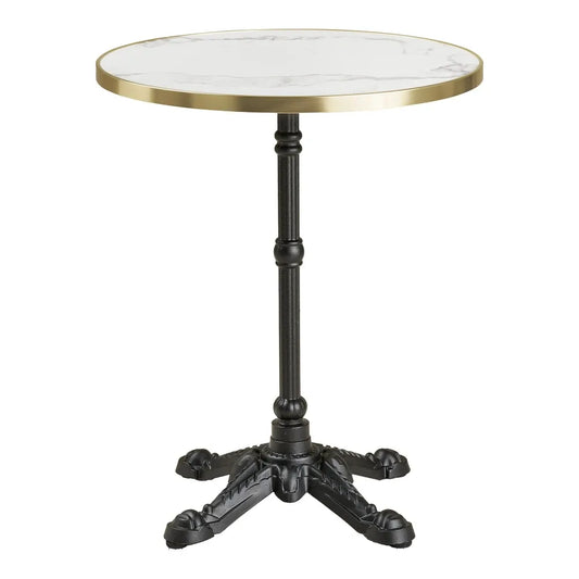 Masa de exterior din Fonta Negru si Placaj Alb D60xH74cm Bistro